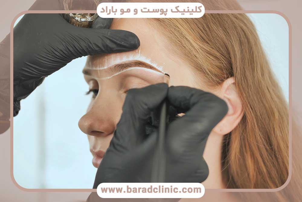 کاشت ابرو بر روی تاتو