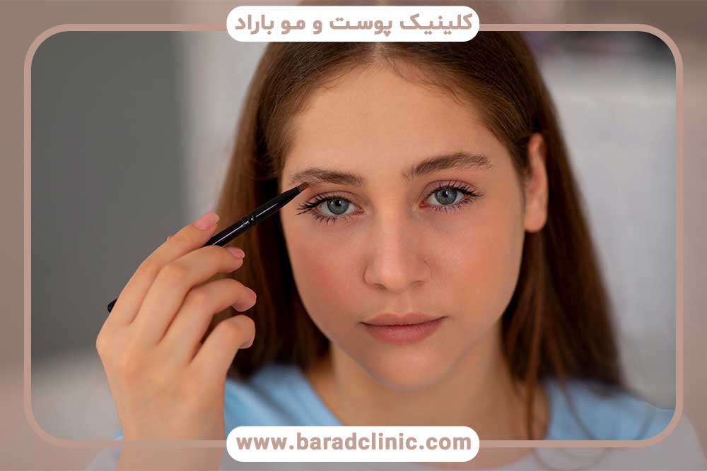 کاشت ابرو دخترانه برای صورت گرد