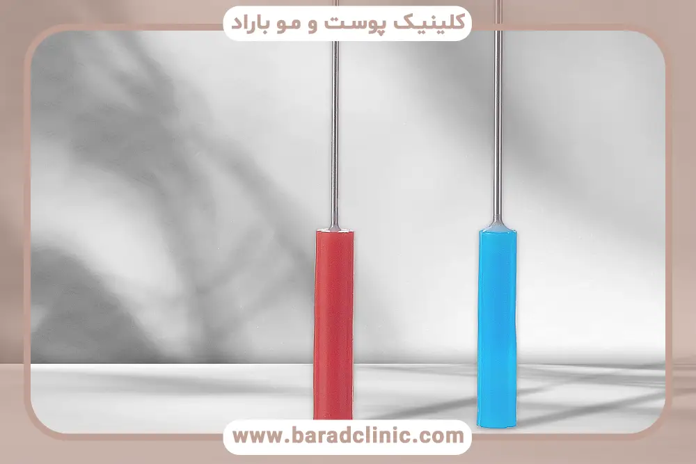 کاشت مو با نیدل بنفش آبی نارنجی