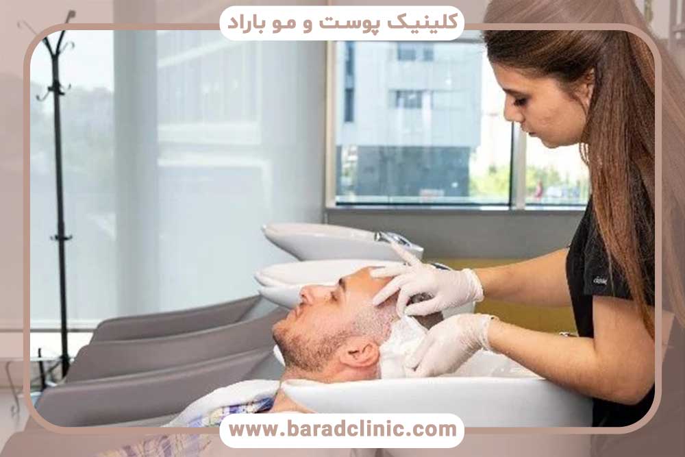 شستشوی بخیه سر