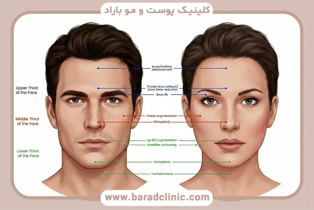 روش اندازه‌گیری فاصله استاندارد خط رویش مو تا ابرو 